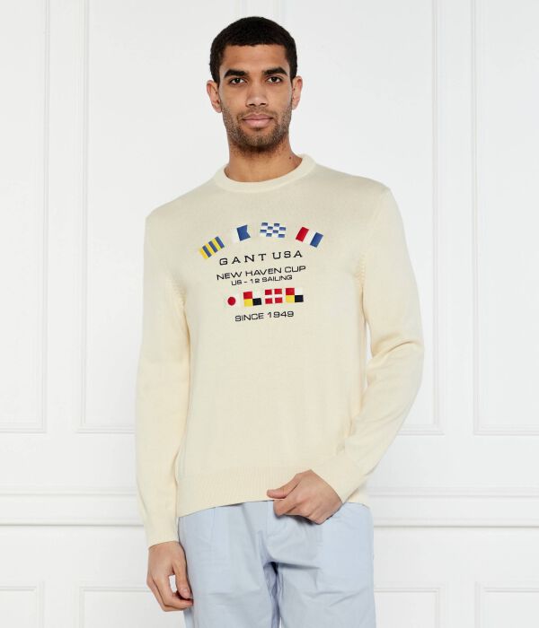 Свитер морские флаги Regular fit Gant, бежевый
Свитер морские флаги Regular fit Gant, бежевый