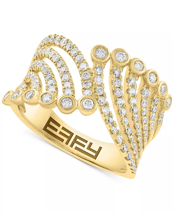 Кольцо Effy с изогнутыми многорядными бриллиантами (3/4 карата) из 14-каратного золота Effy Collection, gold
Кольцо Effy с изогнутыми многорядными бриллиантами (3/4 карата) из 14-каратного золота Effy Collection, gold