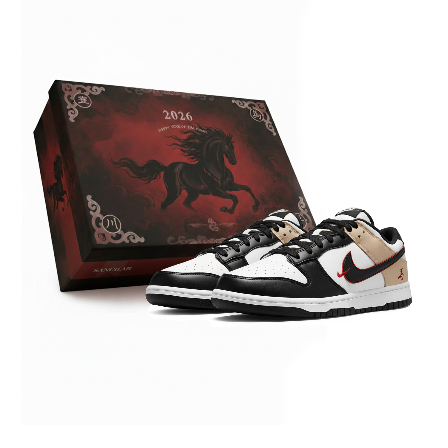 Набор Dunk Pegasus Pack, посвященный Китайскому Новому году «Год Лошади», Three Times Lab, Jin'an Racing, Box, износостойкий и противоскользящий Nike, черный
Набор Dunk Pegasus Pack, посвященный Китайскому Новому году «Год Лошади», Three Times Lab, Jin'an Racing, Box, износостойкий и противоскользящий Nike, черный