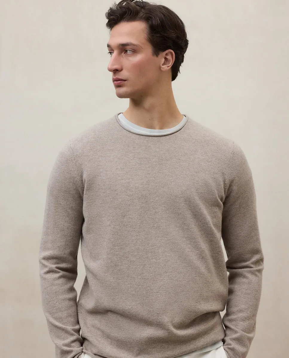 Мужской тонкий трикотажный свитер с круглым вырезом Ecoalf, бежевый
Мужской тонкий трикотажный свитер с круглым вырезом Ecoalf, бежевый