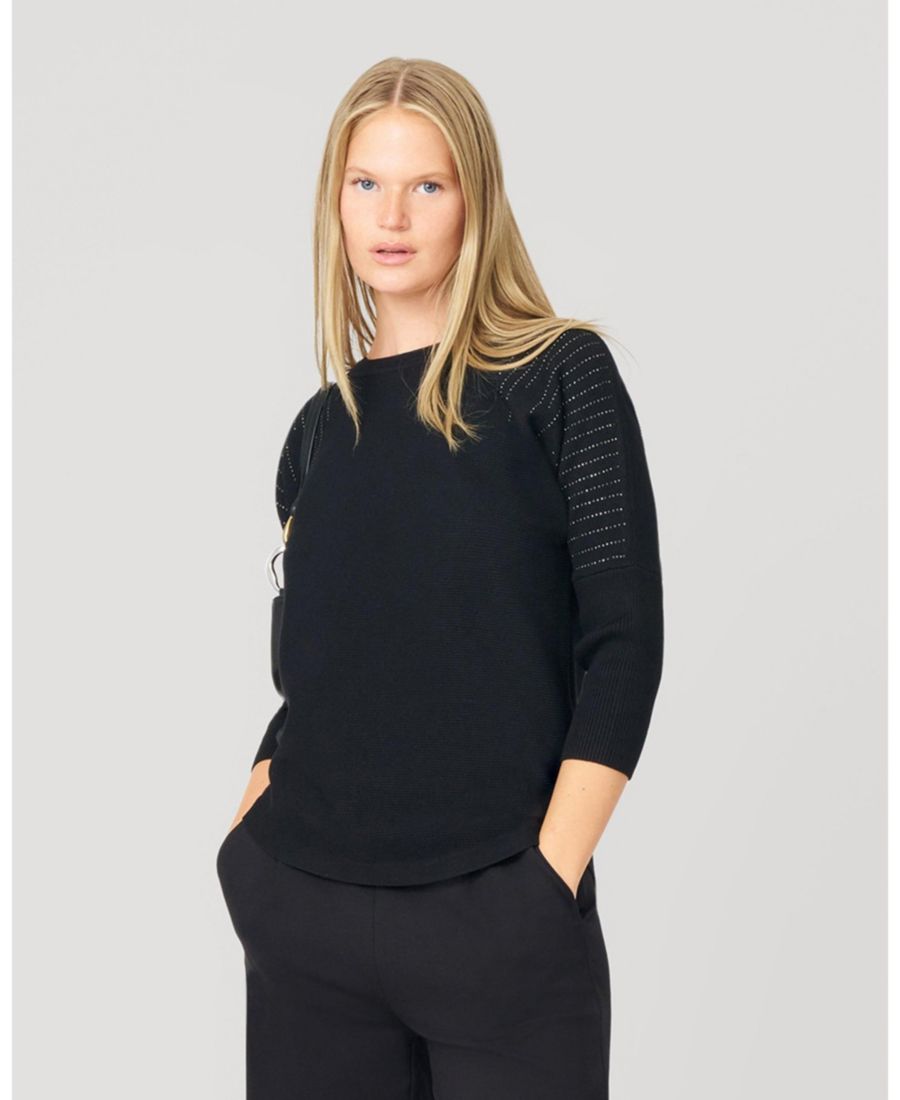 Женский ребристый свитер летучая мышь с декоративными вставками Cable & Gauge, Jet black
Женский ребристый свитер летучая мышь с декоративными вставками Cable & Gauge, Jet black