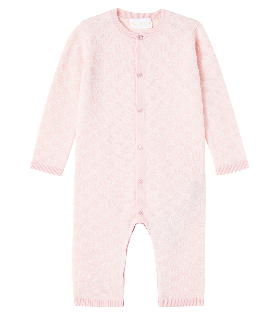 Детский комбинезон GG из шерсти жаккард Gucci Kids, Pale Rose/White
Детский комбинезон GG из шерсти жаккард Gucci Kids, Pale Rose/White