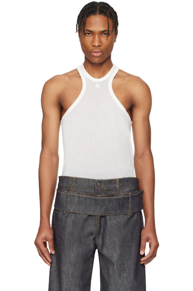 Белая майка-топ из сетки Scuba Courrèges 
Белая майка-топ из сетки Scuba Courrèges