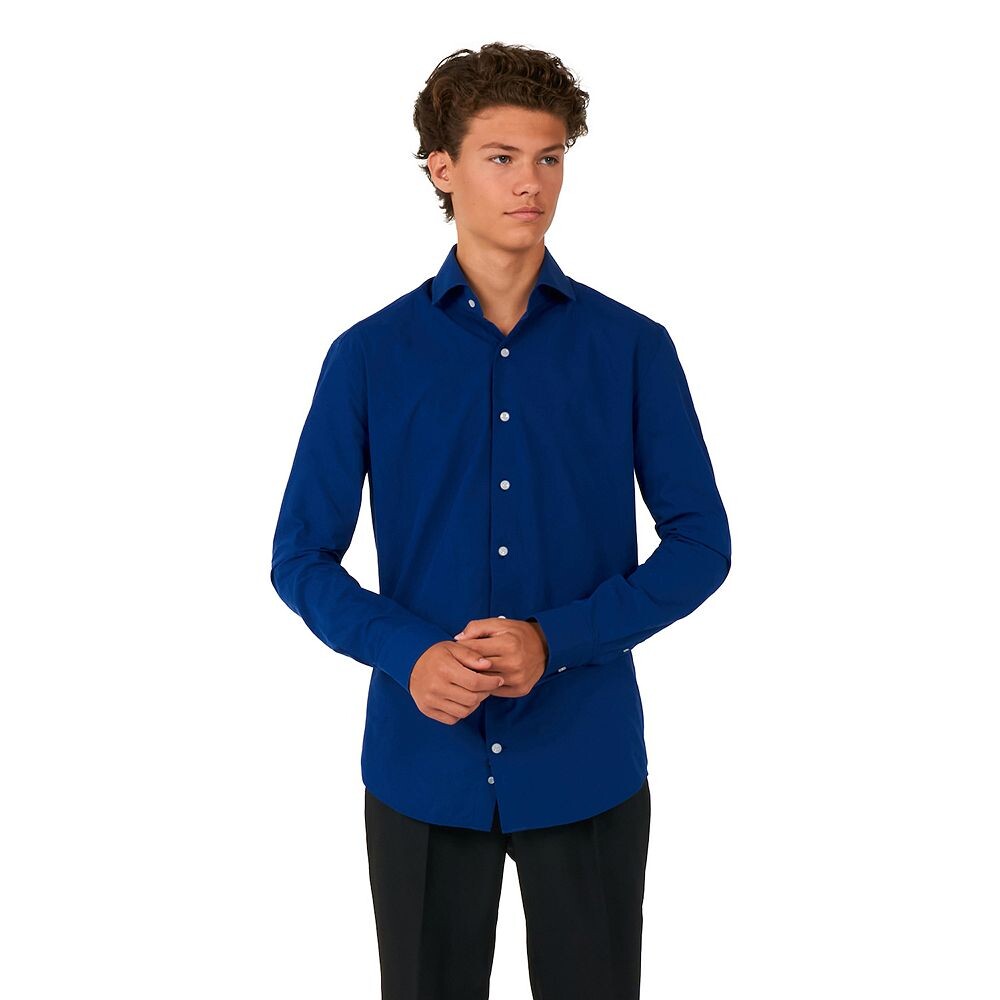 Костюмы Oppoдля мальчиков 2–16 лет, темно-синяя однотонная классическая рубашка на пуговицах Royale OppoSuits, синий
Костюмы Oppoдля мальчиков 2–16 лет, темно-синяя однотонная классическая рубашка на пуговицах Royale OppoSuits, синий