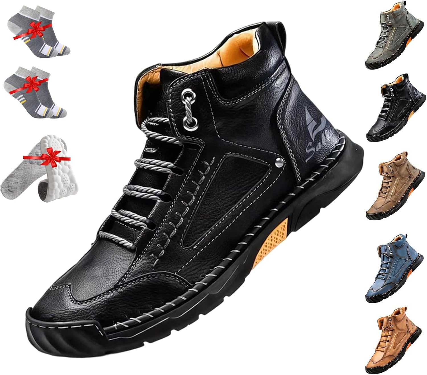 Мужские удобные кожаные ботинки ручной работы, мужские кожаные туфли с широкой носочной частью, Поддержка свода стопы, водонепроницаемые, снимающие давление, нескользящие, легкие и дышащие, ортопедические ботинки для мужчин Ymavse, черный
Мужские удобные кожаные ботинки ручной работы, мужские кожаные туфли с широкой носочной частью, Поддержка свода стопы, водонепроницаемые, снимающие давление, нескользящие, легкие и дышащие, ортопедические ботинки для мужчин Ymavse, черный