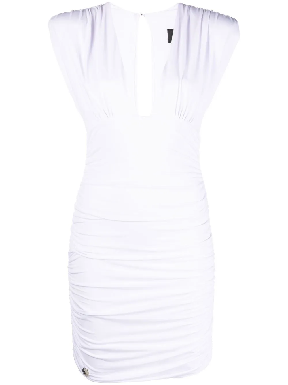 Платье мини с глубоким вырезом и сборками Philipp Plein, белый
Платье мини с глубоким вырезом и сборками Philipp Plein, белый