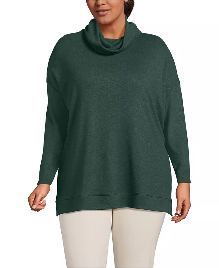 Уютная трикотажная туника большого размера с длинным рукавом и воротником-хомут Lands' End, зеленый
Уютная трикотажная туника большого размера с длинным рукавом и воротником-хомут Lands' End, зеленый