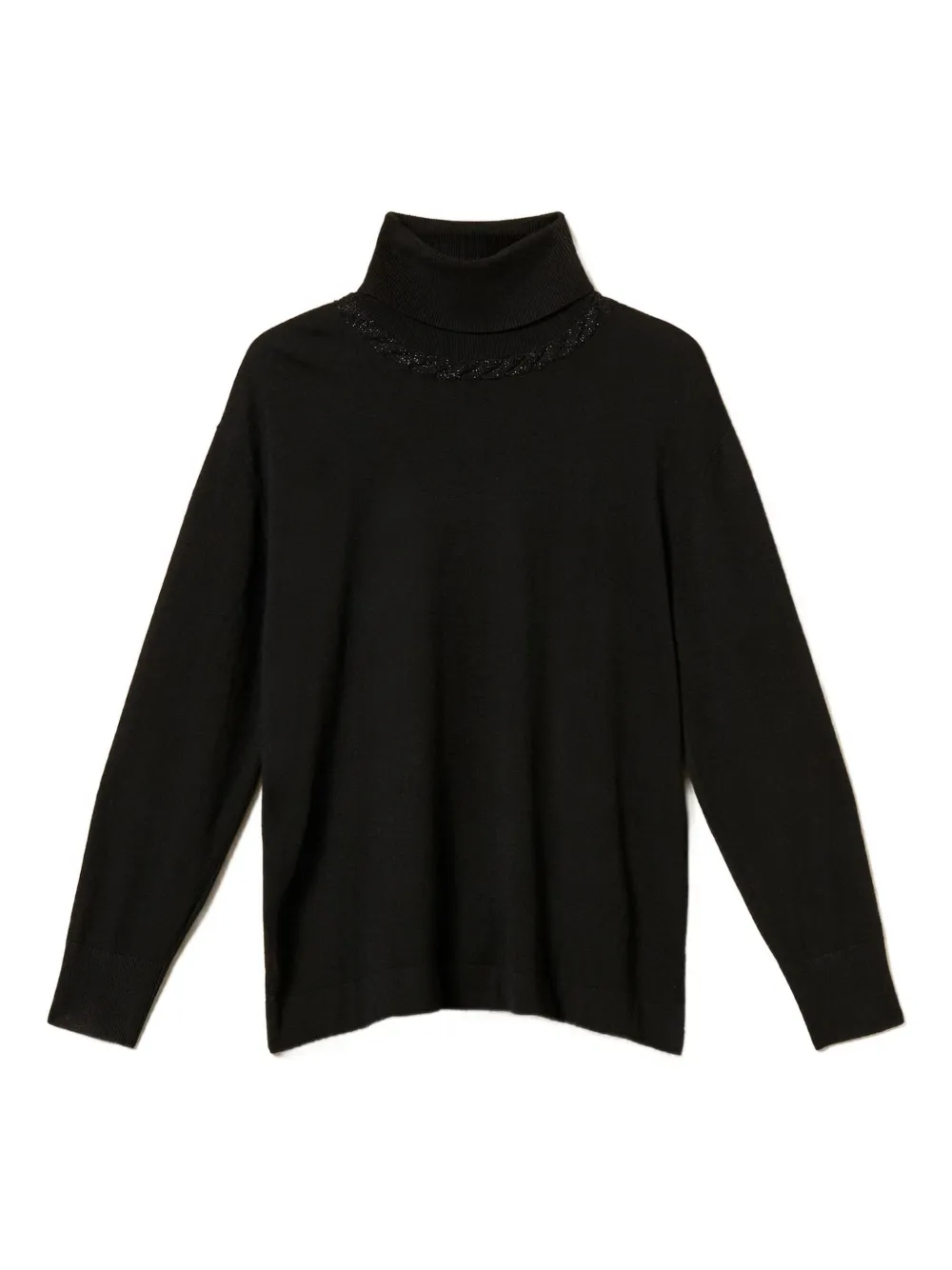 Свитер с воротником-гольф Twinset, черный
Свитер с воротником-гольф Twinset, черный