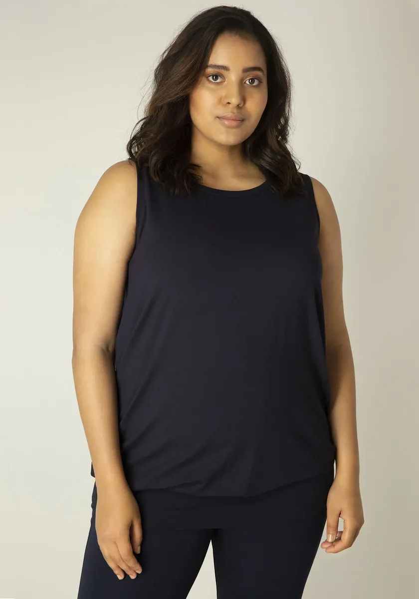 Длинный топ с пышной юбкой базового уровня "Ясмина" с формирующими манжетами по подолу Base Level Curvy, цвет морской волны