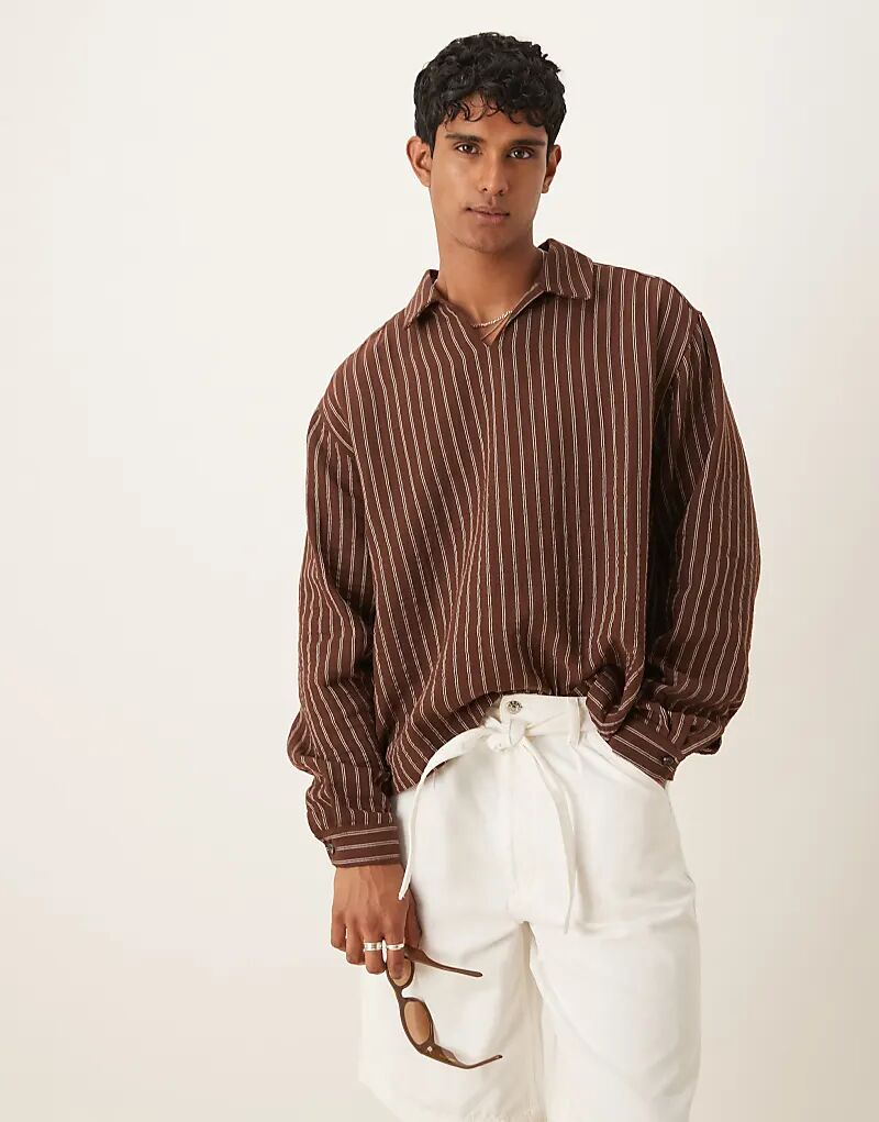 Рубашка свободного кроя ASOS DESIGN в коричневую полоску
Рубашка свободного кроя ASOS DESIGN в коричневую полоску