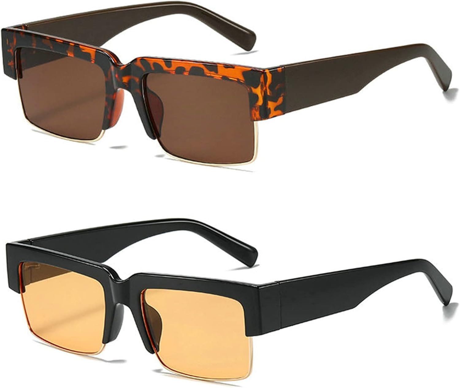 Willochra Модные солнцезащитные очки с широкими дужками для женщин, винтажные плоские прямоугольные солнцезащитные очки в стиле Y2k для мужчин, черные градиентные очки в стиле хип-хоп, 2pcs-yellow&leopard
Willochra Модные солнцезащитные очки с широкими дужками для женщин, винтажные плоские прямоугольные солнцезащитные очки в стиле Y2k для мужчин, черные градиентные очки в стиле хип-хоп, 2pcs-yellow&leopard