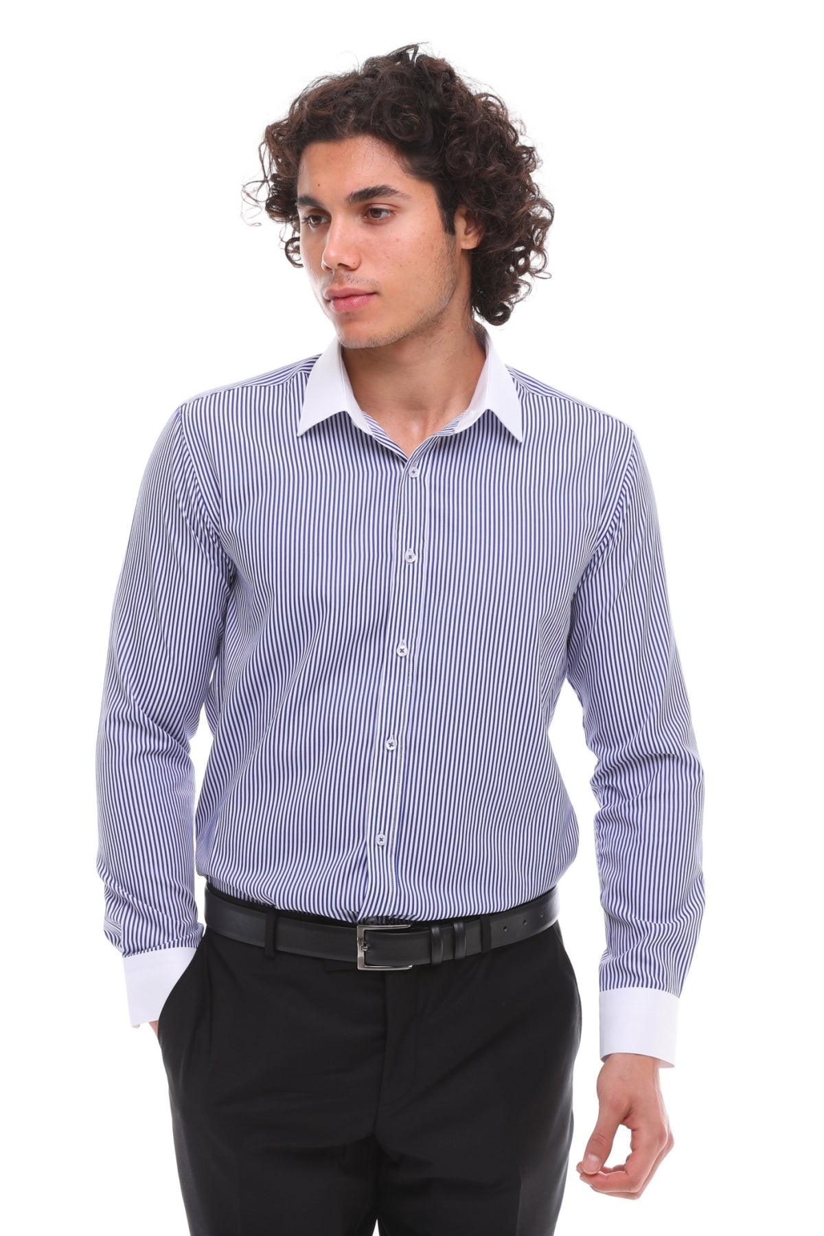 Синяя рубашка в полоску на пуговицах с классическим воротником TruClothing 
Синяя рубашка в полоску на пуговицах с классическим воротником TruClothing