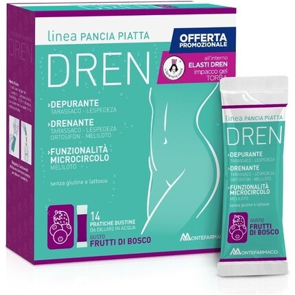 Pancia Piatta Dren Frutti Di Bosco 14 палочек + дренажный мешок Montefarmaco Otc 
Pancia Piatta Dren Frutti Di Bosco 14 палочек + дренажный мешок Montefarmaco Otc