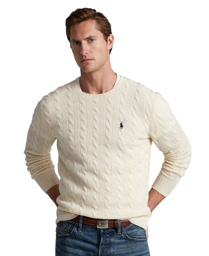 Мужской свитер косой вязки из шерсти и кашемира Polo Ralph Lauren, белый
Мужской свитер косой вязки из шерсти и кашемира Polo Ralph Lauren, белый