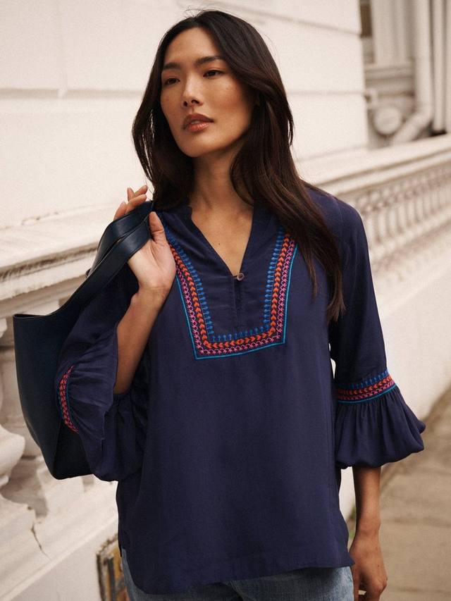 Vaila вышитая блузка с длинными рукавами и V-образным вырезом NRBY, Navy
Vaila вышитая блузка с длинными рукавами и V-образным вырезом NRBY, Navy