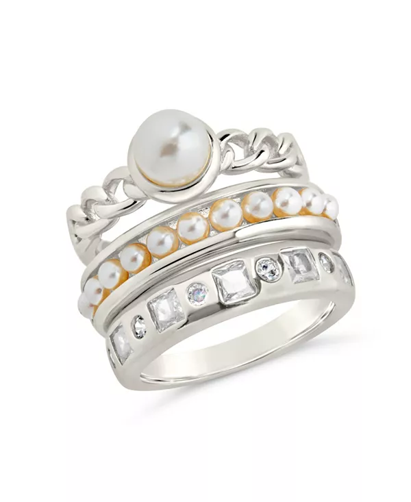 Комплект из 3 колец с натуральными ракушечными жемчужинами и кубическим цирконием Sterling Forever, silver
Комплект из 3 колец с натуральными ракушечными жемчужинами и кубическим цирконием Sterling Forever, silver