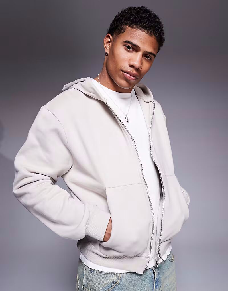 Толстовка свободного кроя премиум-класса из плотной ткани с застежкой-молнией, плотностью 400 г/м², бежевого цвета Asos Design
Толстовка свободного кроя премиум-класса из плотной ткани с застежкой-молнией, плотностью 400 г/м², бежевого цвета Asos Design