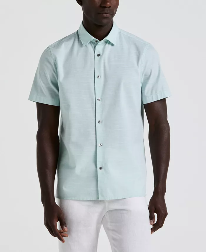 Мужская хлопковая рубашка с коротким рукавом на пуговицах в стиле "добби" Perry Ellis, зеленый
Мужская хлопковая рубашка с коротким рукавом на пуговицах в стиле "добби" Perry Ellis, зеленый