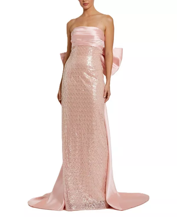 Платье без бретелей, украшенное вышивкой и с бантом на спине. Mac Duggal, розовый
Платье без бретелей, украшенное вышивкой и с бантом на спине. Mac Duggal, розовый