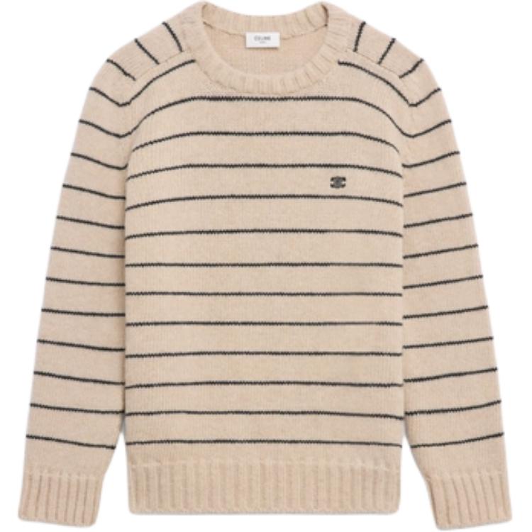 Триумф полосатый свитер с круглым вырезом из шерсти CELINE, Vanilla
Триумф полосатый свитер с круглым вырезом из шерсти CELINE, Vanilla