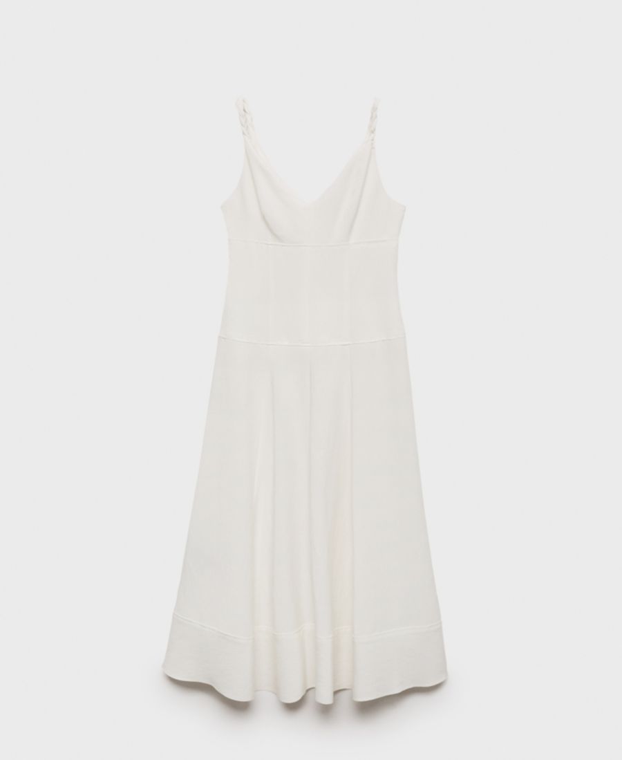 Женское длинное платье с V-образным вырезом MANGO, White
Женское длинное платье с V-образным вырезом MANGO, White