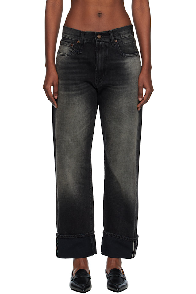 R13 Черные джинсы-бойфренды с подворотами
R13 Черные джинсы-бойфренды с подворотами