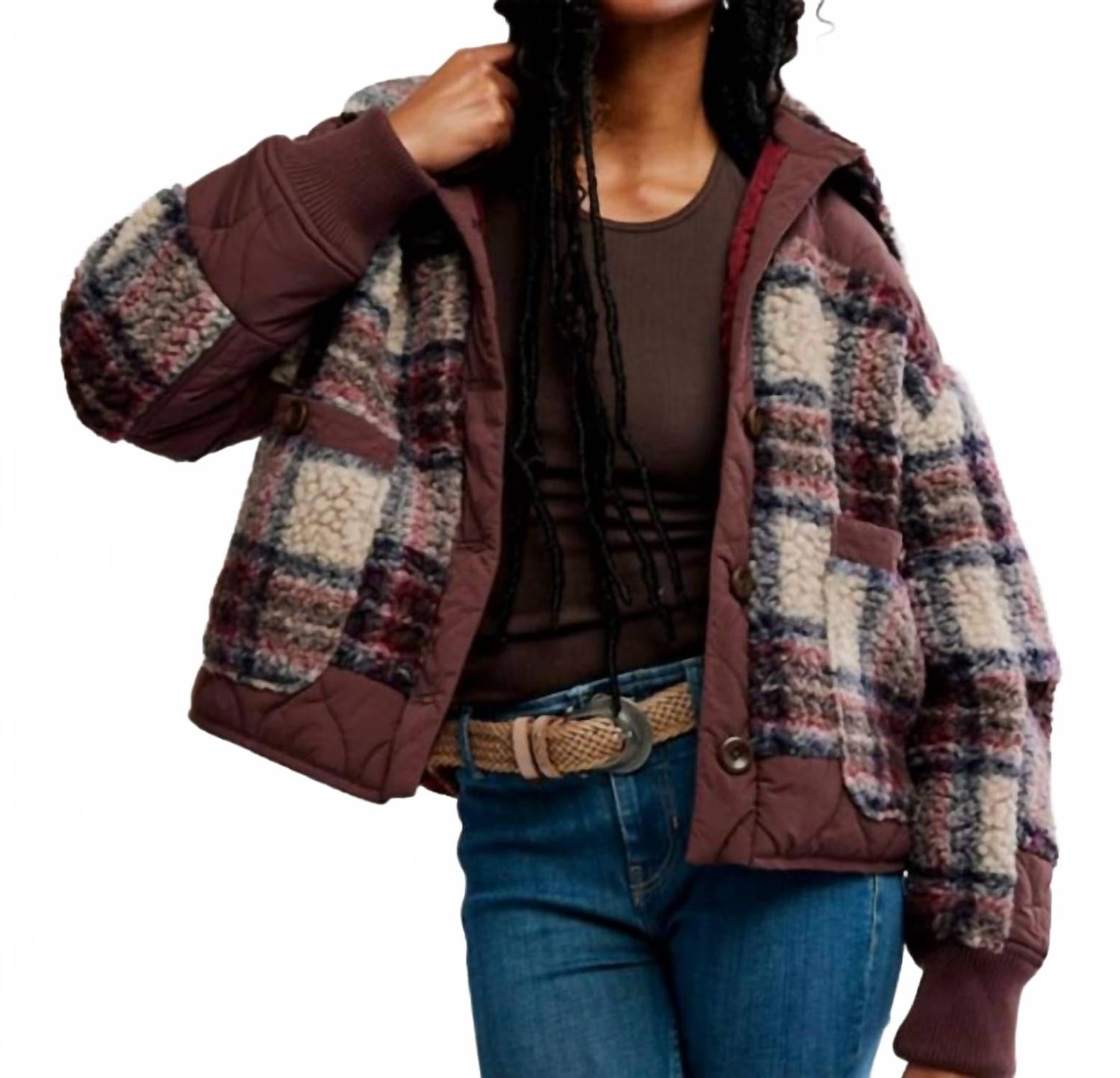 Стеганая куртка-бомбер Sana в бордовую клетку Free People, Burgundy Plaid
Стеганая куртка-бомбер Sana в бордовую клетку Free People, Burgundy Plaid