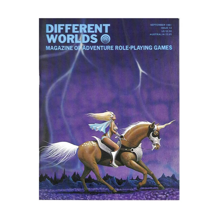 Журнал #14 "RPG Adaptation of Clash of the Titans, Adventures in Fantasy", Different Worlds Magazine
Журнал #14 "RPG Adaptation of Clash of the Titans, Adventures in Fantasy", Different Worlds Magazine