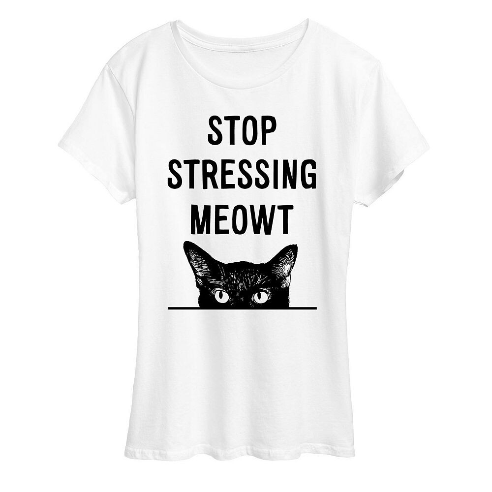 Женская футболка с рисунком Meowt Stop Stressing Licensed Character, белый
Женская футболка с рисунком Meowt Stop Stressing Licensed Character, белый