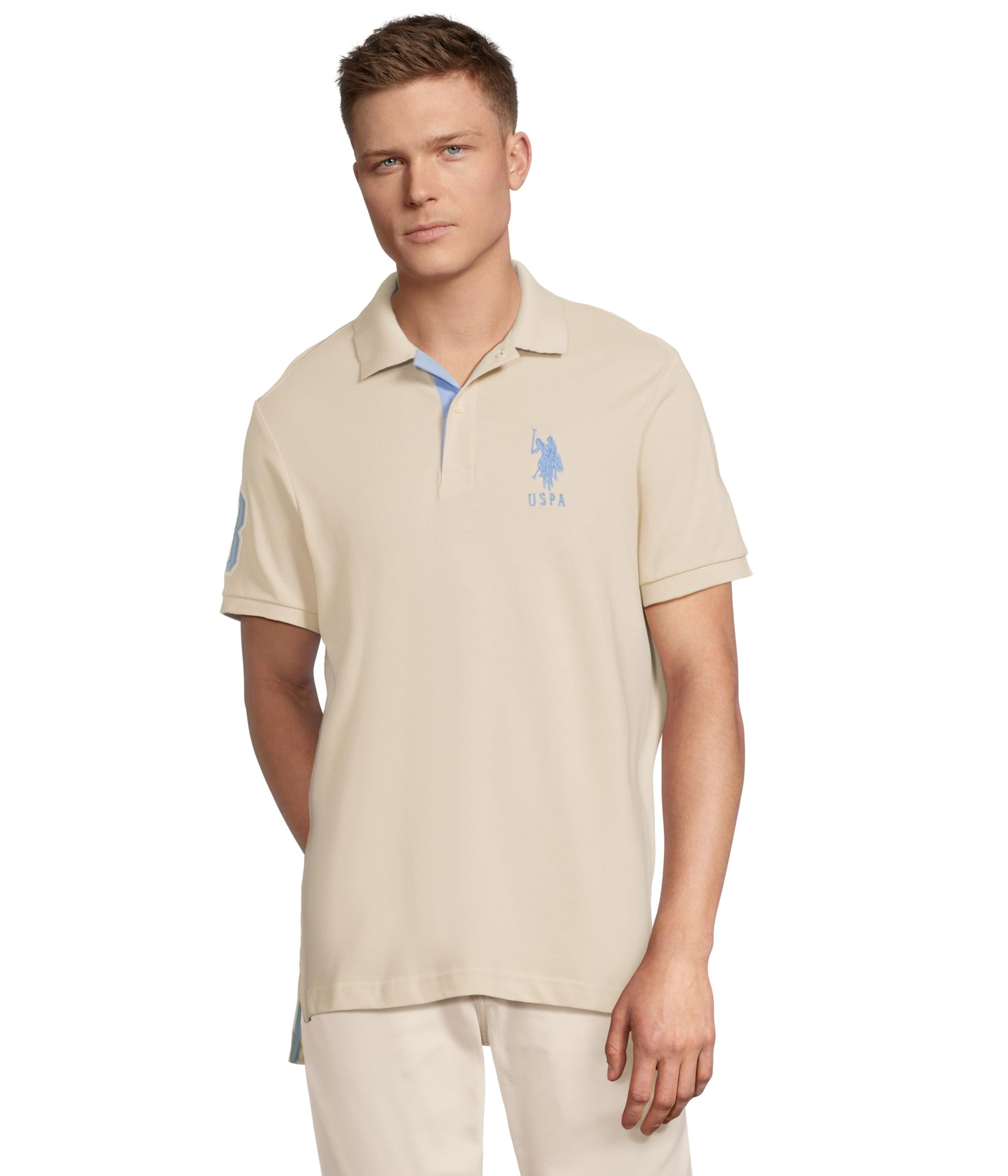 Поло U.S. POLO ASSN. Slim Fit Big Horse Polo With Stripe Collar, Oyster SandSee Less
Поло U.S. POLO ASSN. Slim Fit Big Horse Polo With Stripe Collar, Oyster SandSee Less