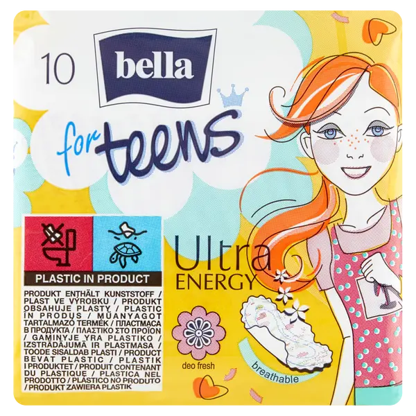 Гигиенические прокладки Energy, 10 шт./1 упаковка. Bella For teens
Гигиенические прокладки Energy, 10 шт./1 упаковка. Bella For teens