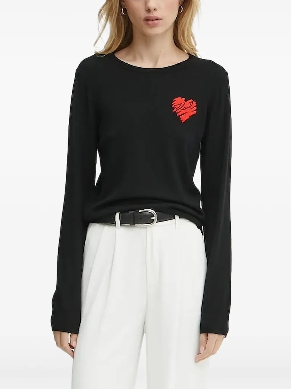 Свитер с вышитыми сердцами KARL LAGERFELD, черный
Свитер с вышитыми сердцами KARL LAGERFELD, черный