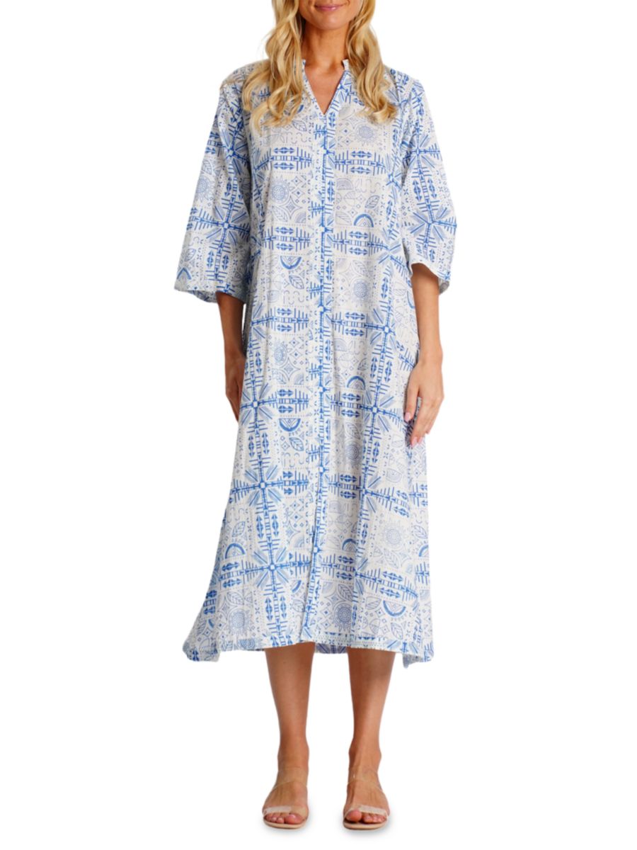 Платье-рубашка из хлопкового набивного рисунка La Moda Clothing, синий
Платье-рубашка из хлопкового набивного рисунка La Moda Clothing, синий