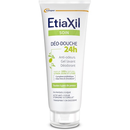 Дезодорирующий гель для душа 24ч Лимон и Литсея 200 мл Etiaxil
Дезодорирующий гель для душа 24ч Лимон и Литсея 200 мл Etiaxil