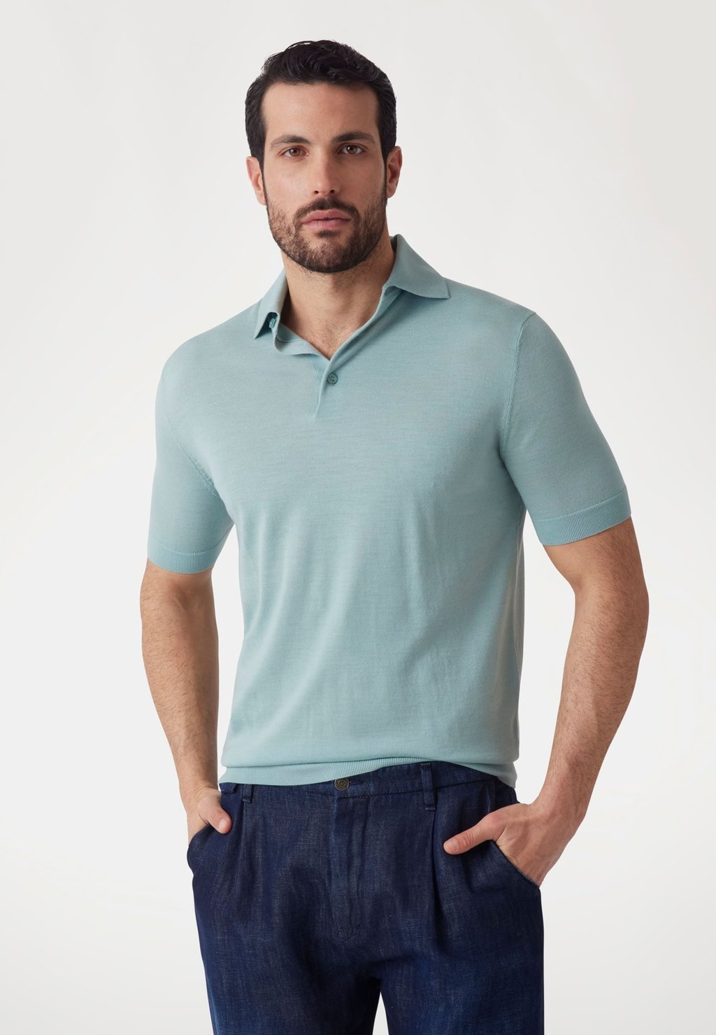 Рубашка поло Guess, светло-голубой 
Рубашка поло Guess, светло-голубой