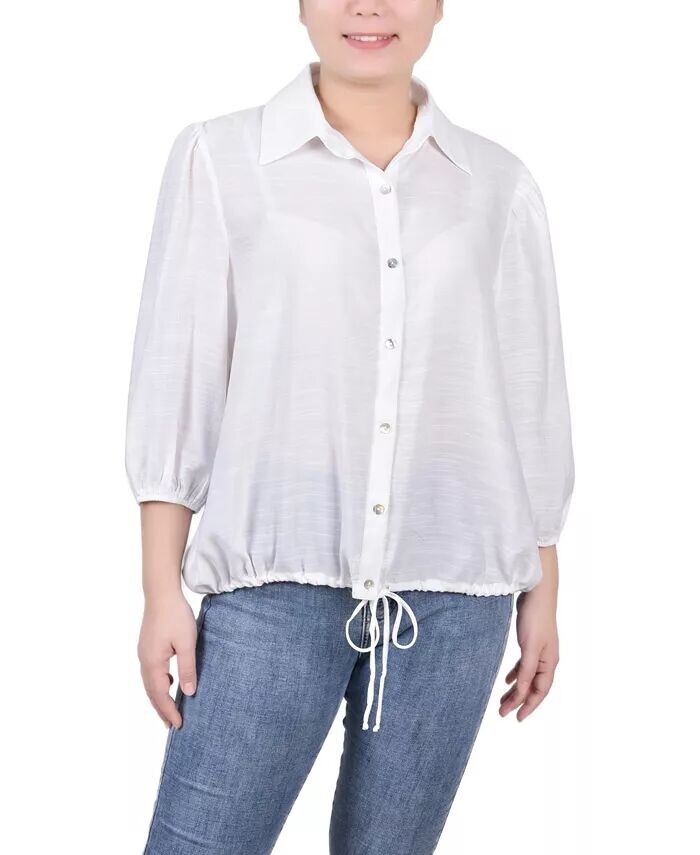 Женская блузка с рукавами 3/4 на кулиске NY Collection, белый
Женская блузка с рукавами 3/4 на кулиске NY Collection, белый