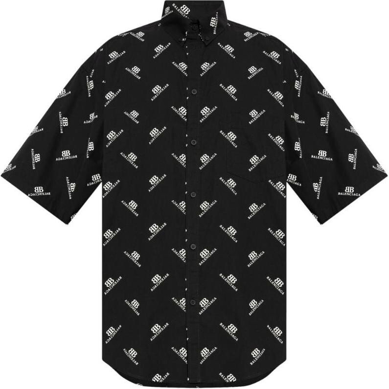 Рубашка мужская черная Balenciaga, черный 
Рубашка мужская черная Balenciaga, черный