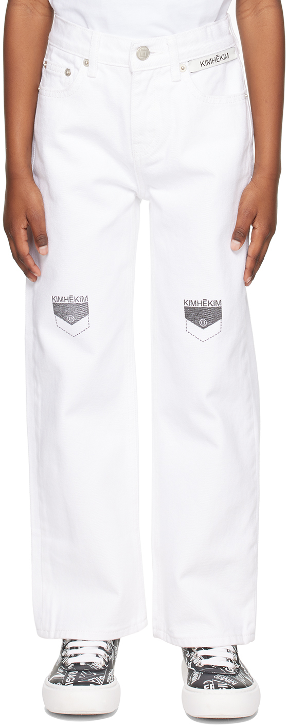 Детские джинсы с карманами и штампованными деталями KIMHĒKIM
Детские джинсы с карманами и штампованными деталями KIMHĒKIM