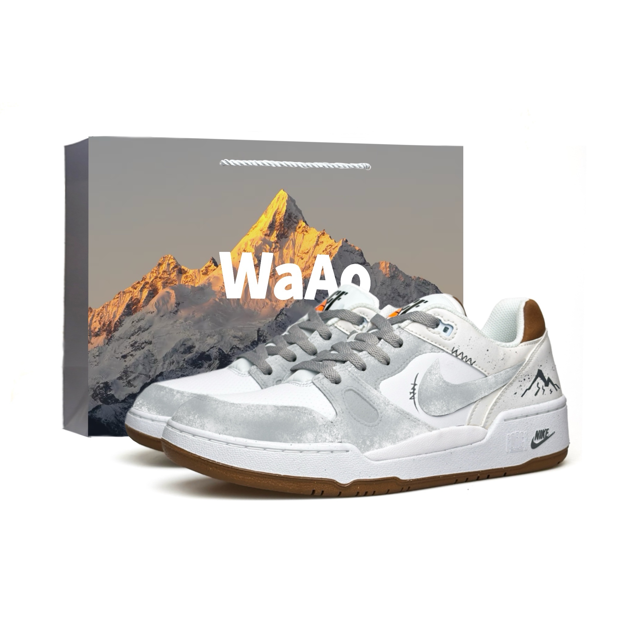 Nike Full Force WAO Увеличивающие рост Антиабразивные Кроссовки для скейтбординга Мужские Low top Серый Белый
Nike Full Force WAO Увеличивающие рост Антиабразивные Кроссовки для скейтбординга Мужские Low top Серый Белый