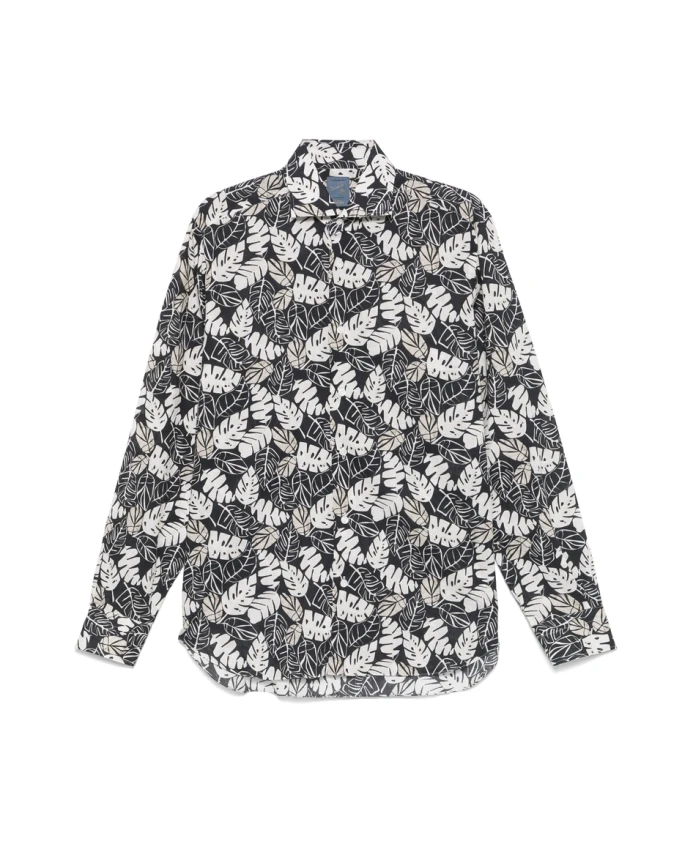 Черная рубашка с планкой на пуговицах и воротником. Barba, серый
Черная рубашка с планкой на пуговицах и воротником. Barba, серый