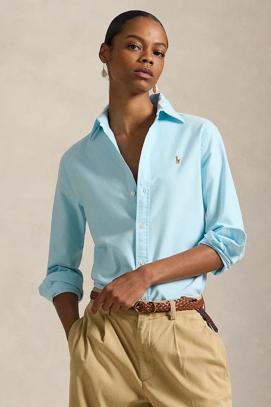 Хлопковая рубашка Polo Ralph Lauren, бирюзовый
Хлопковая рубашка Polo Ralph Lauren, бирюзовый