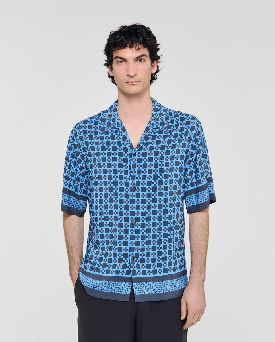 Мужская рубашка свободного кроя с принтом "Квадратный крест" Sandro, синий
Мужская рубашка свободного кроя с принтом "Квадратный крест" Sandro, синий