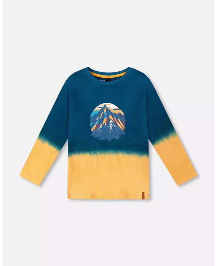 Футболка из хлопкового джерси с градиентом, с длинными рукавами, тёмно-бирюзового цвета, для мальчиков Deux par Deux, синий
Футболка из хлопкового джерси с градиентом, с длинными рукавами, тёмно-бирюзового цвета, для мальчиков Deux par Deux, синий