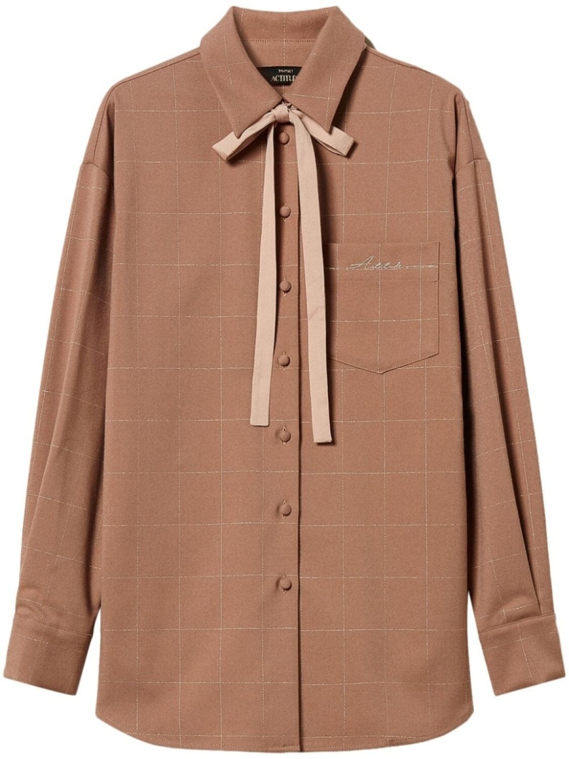 Рубашка TWINSET в клетку с люрексом, коричневый
Рубашка TWINSET в клетку с люрексом, коричневый