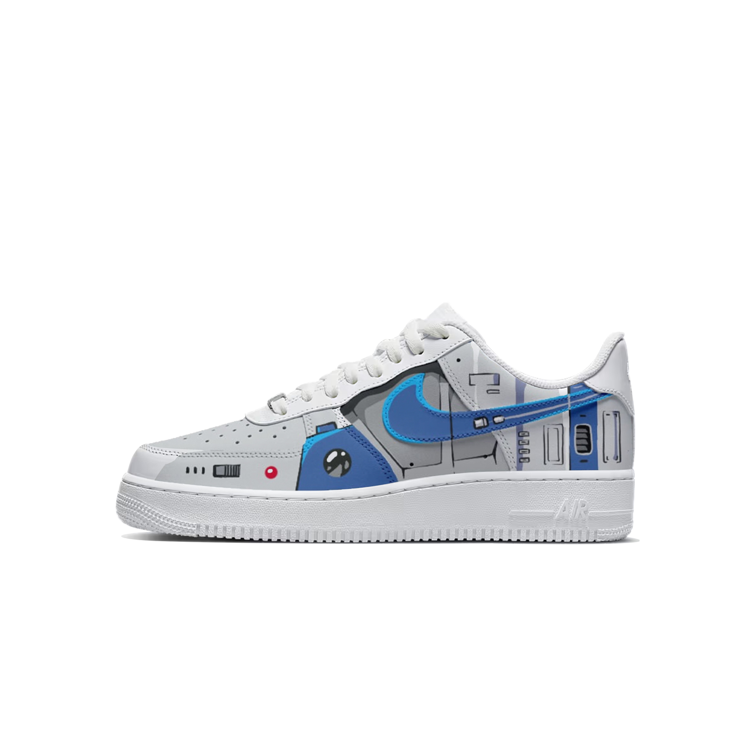 Кроссовки Air Force 1 FOMO Planet Robot R2 D2 Cyber Punk, износостойкие и легкие, низкие, для скейтбординга, унисекс Nike, белый серый
Кроссовки Air Force 1 FOMO Planet Robot R2 D2 Cyber Punk, износостойкие и легкие, низкие, для скейтбординга, унисекс Nike, белый серый