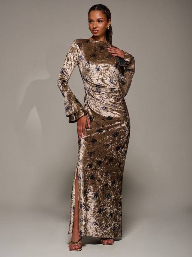 Платье макси с рюшами из вельвета Jolie Moi, Gold
Платье макси с рюшами из вельвета Jolie Moi, Gold