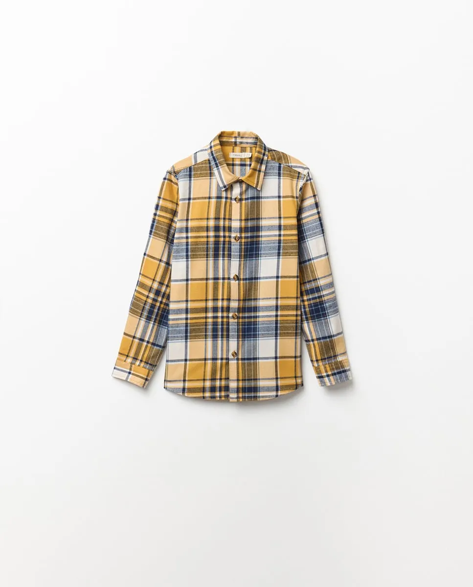 Фланелевая рубашка в клетку Sfera, горчичный
Фланелевая рубашка в клетку Sfera, горчичный