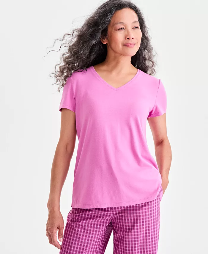 Женский однотонный топ с V-образным вырезом и короткими рукавами Charter Club, розовый
Женский однотонный топ с V-образным вырезом и короткими рукавами Charter Club, розовый