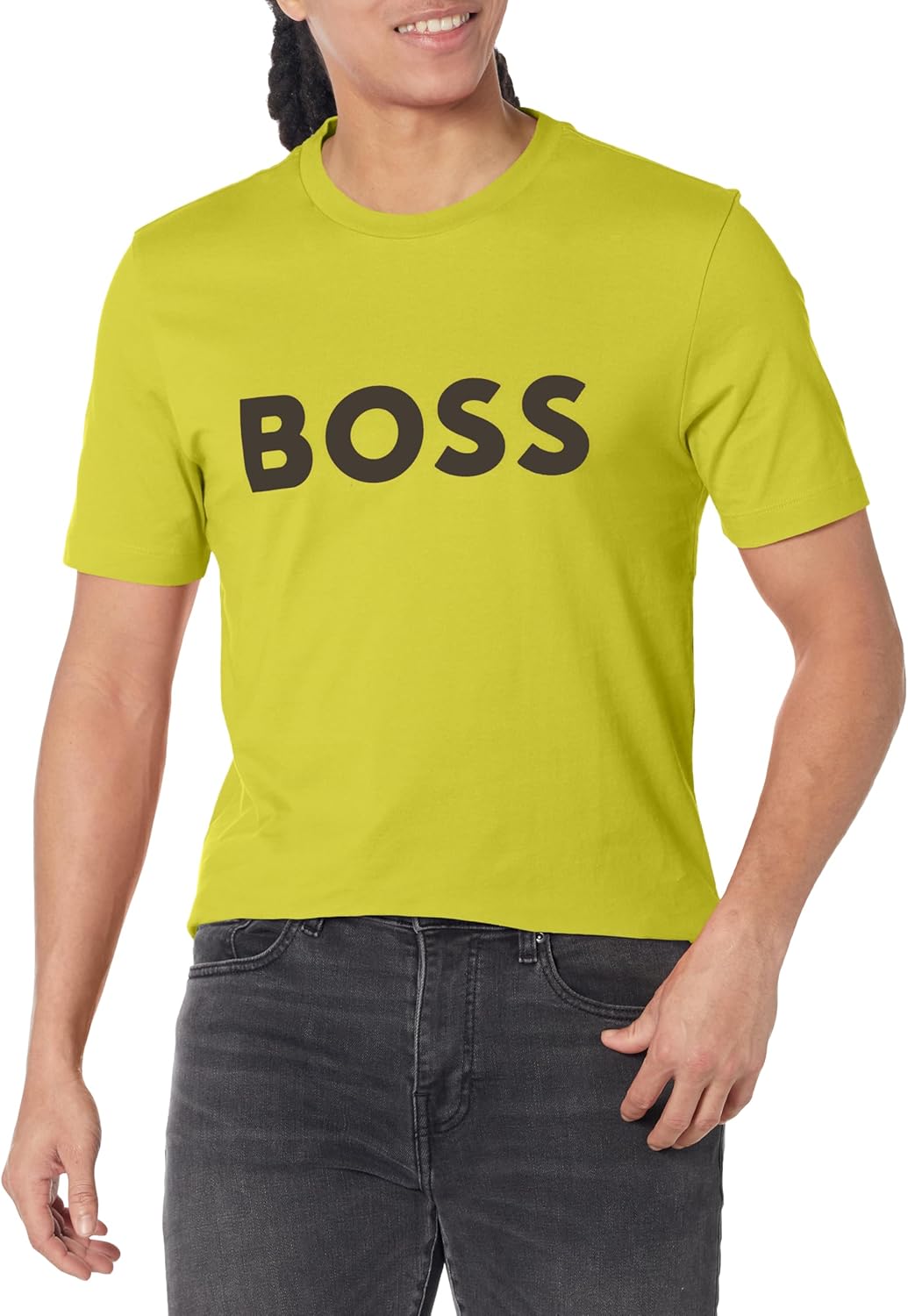 Мужская футболка с круглым вырезом и нашивкой-логотипом BOSS, Electric Lime
Мужская футболка с круглым вырезом и нашивкой-логотипом BOSS, Electric Lime