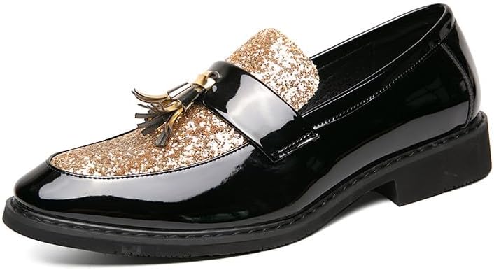 Мужские лоферы Santimon с блестками, пайетками и кисточками, из лакированной кожи, для вечеринок, официальных мероприятий, свадеб, выпускных, мокасины для мужчин, золотой
Мужские лоферы Santimon с блестками, пайетками и кисточками, из лакированной кожи, для вечеринок, официальных мероприятий, свадеб, выпускных, мокасины для мужчин, золотой